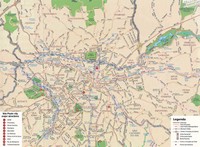 Carte de São Paulo avec les moyens de transport et les informations touristiques