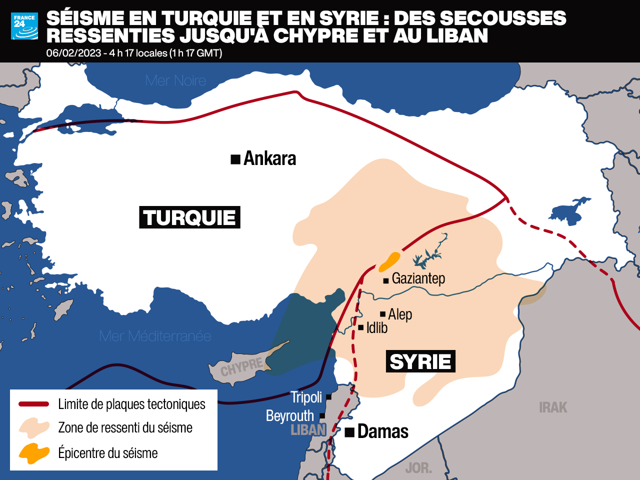 Cartograf.fr Actualités Le Séisme en Turquie et en Syrie