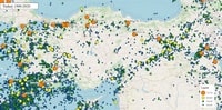 carte historique des séismes en Turquie entre 1900 et 2020