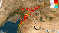 Carte du tremblement de terre en Turquie et en Syrie avec l'intensité des séismes et des répliques