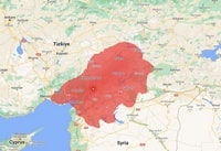 carte tremblement de terre en Turquie et en Syrie