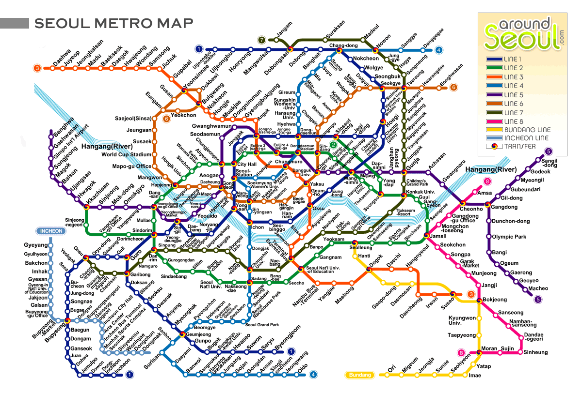 Plan du métro de Séoul