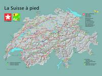 Carte itinéraires des randonnées de la Suisse à pied.