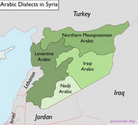 carte dialectes langues parlées en Syrie