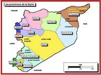 Carte des provinces de la Syrie.