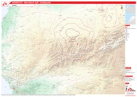 Carte du Maroc avec les routes, les villes, les villages intensité séisme MMI et hôpitaux