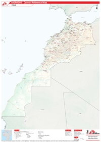 Carte du Maroc avec les routes, les villes, les villages aéroports épicentre