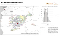 Carte du séisme au Maroc avec l'indice richesse dans la zone épicentre