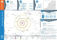 Carte du séisme au Maroc avec informations locales et population touchée