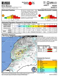 Carte tremblement de terre au Maroc avec informations puissance du séisme