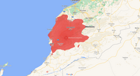 Carte du séisme au Maroc avec la zone touchée par le tremblement de terre