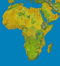 Carte du relief de l'Afrique
