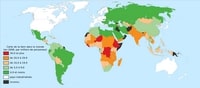 carte du monde de la faim dans le monde en 2008