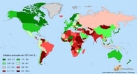 carte du monde inflation en 2012