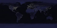 carte du monde de nuit