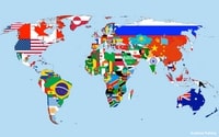 carte du monde drapeaux