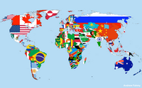 Carte monde avec les drapeaux