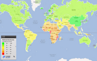 Carte du monde avec les scores de quotient intellectuel QI