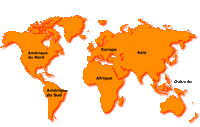 carte du monde simple continent