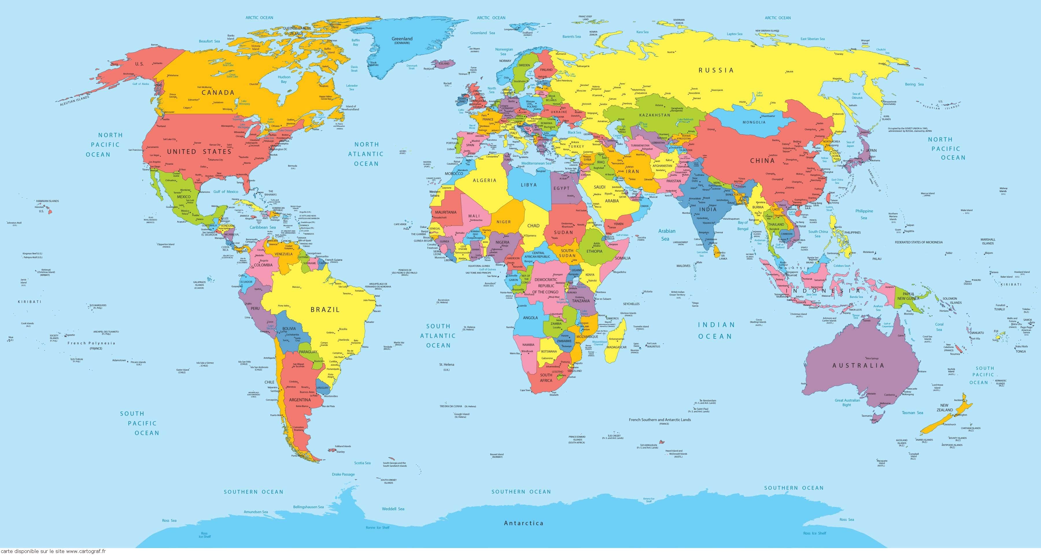 carte mondiale avec capitale