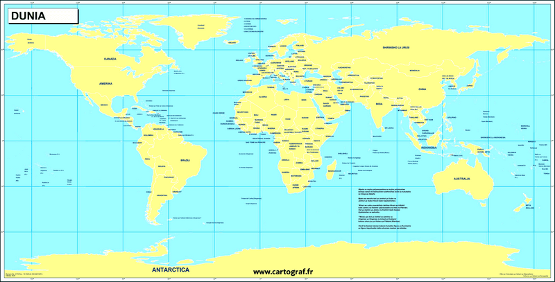 Carte du monde en swahili