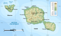 carte Tahiti Moorea relief altitude