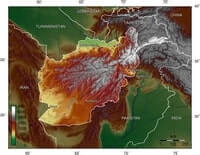 Carte Afghanistan relief altitude ville