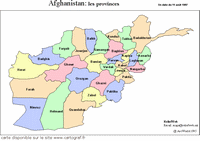 Carte de l'Afghanistan simple avec les provinces en couleur