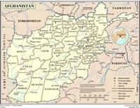 Carte Afghanistan ville village rivière aéroport route