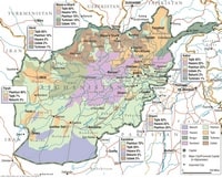 carte Afghanistan villes routes rivières