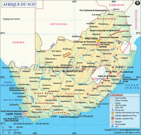 carte Afrique du Sud routes villes ports sites intéressants