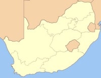 Carte de l'Afrique du Sud vierge