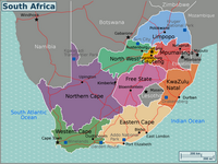 Carte de l'Afrique du Sud grande carte avec les villes, les routes, les provinces et les attractions touristiques