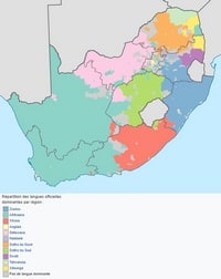 carte Afrique du Sud carte linguistique