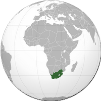 Carte de l'Afrique du Sud avec sa localisation dans le monde