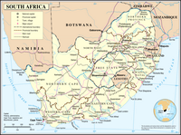 Carte de l'Afrique du Sud avec les provinces, les villes, les aéroports, les routes et les chemins de fer