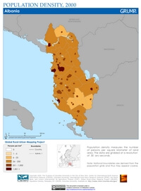carte Albanie densité population