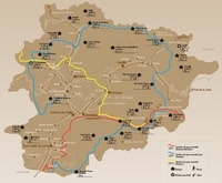 Carte touristique Andorre randonnées GR sentiers refuges