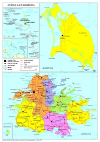 Carte Antigua et Barbuda capitale ville région route