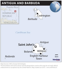 Carte Antigua et Barbuda simple capitale