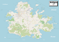 Grande carte Antigua et Barbuda ville route