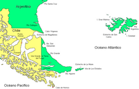 Carte de l'Argentine avec les îles Malouines