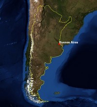 Carte de l'Argentine photo satellite