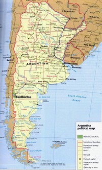 Carte de l'Argentine carte politique avec les villes, les parcs, les routes et les chemins de fer