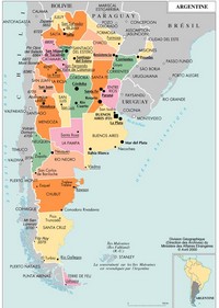 carte Argentine provinces et les villes