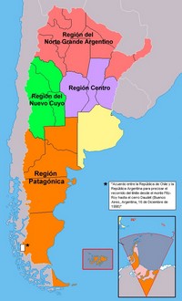 Carte Argentine avec les grandes régions