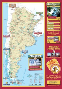 Carte de l'Argentine avec les routes, les parcs, les aéroports, les plages et des informations touristiques