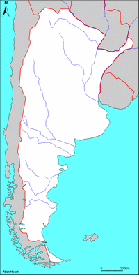 Carte de l'Argentine vierge