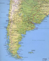 Carte de l'Argentine avec les villes, les villages et les routes