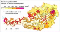 carte Autriche densité de population en habitant par km²